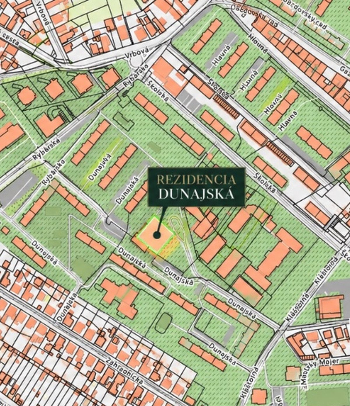 Mapa lokality projektu v Šamoríne